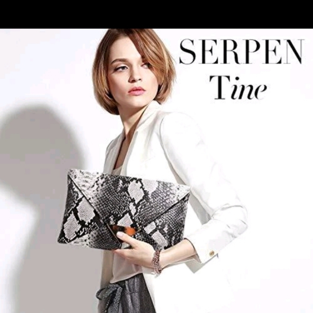Snakeskin Envelope Clutch Shoulder Bag NWOT
